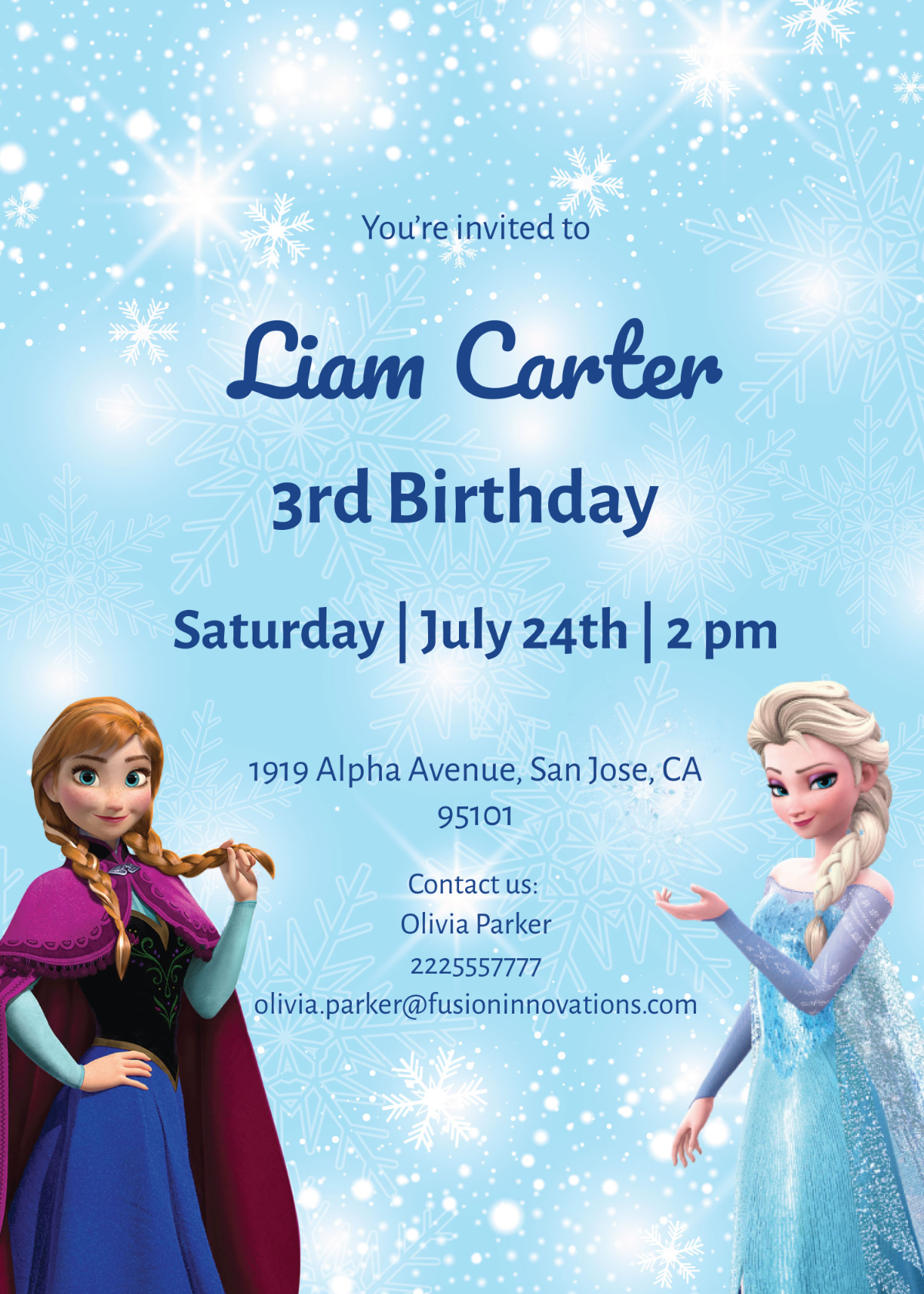 Free Frozen Elsa Birthday Invitation Template - Edit Online & Download | Template.net
