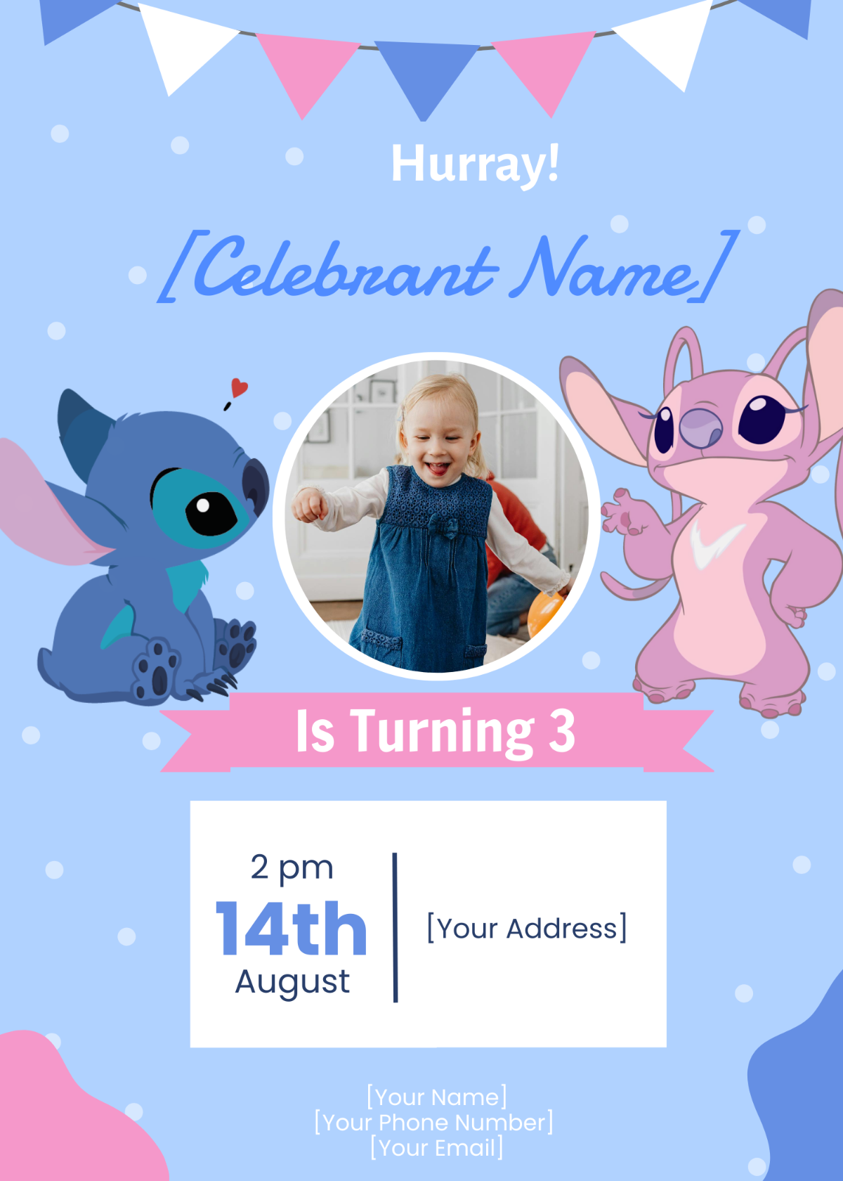 Stitch Birthday Invitation Templates - Edit Online & Download Example ...