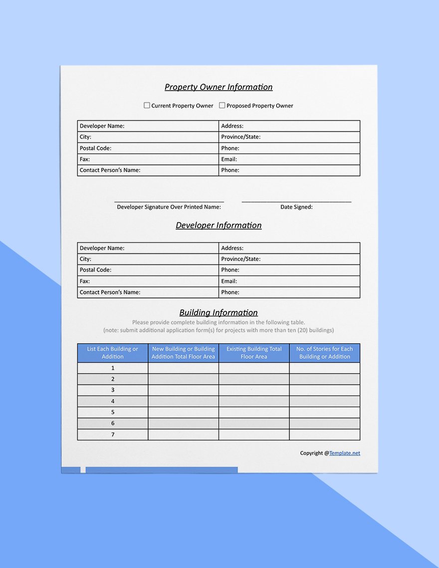 Simple Construction Form Template