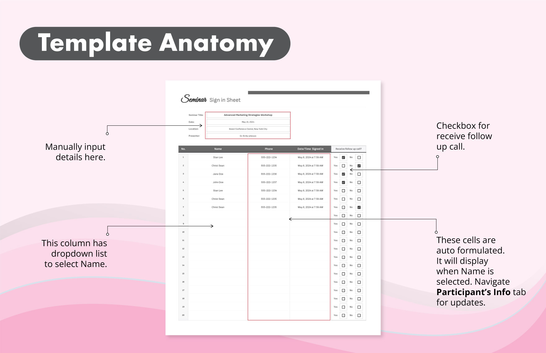 Seminar Sign in Sheet Template