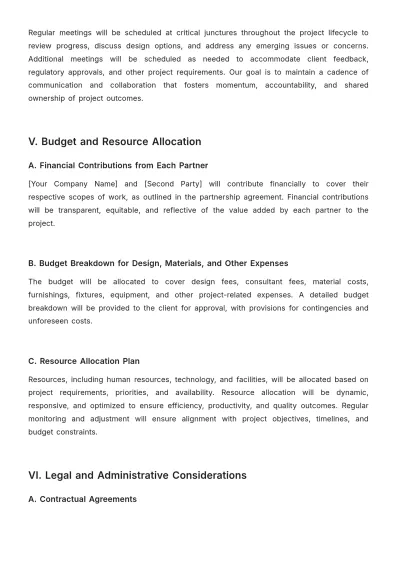 Free Interior Design Partnership Proposal Template to Edit Online