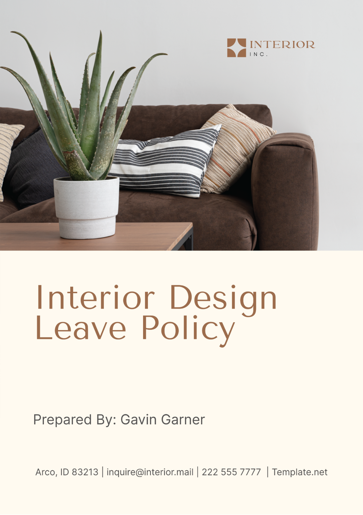 Free Interior Design Leave Policy Template to Edit Online