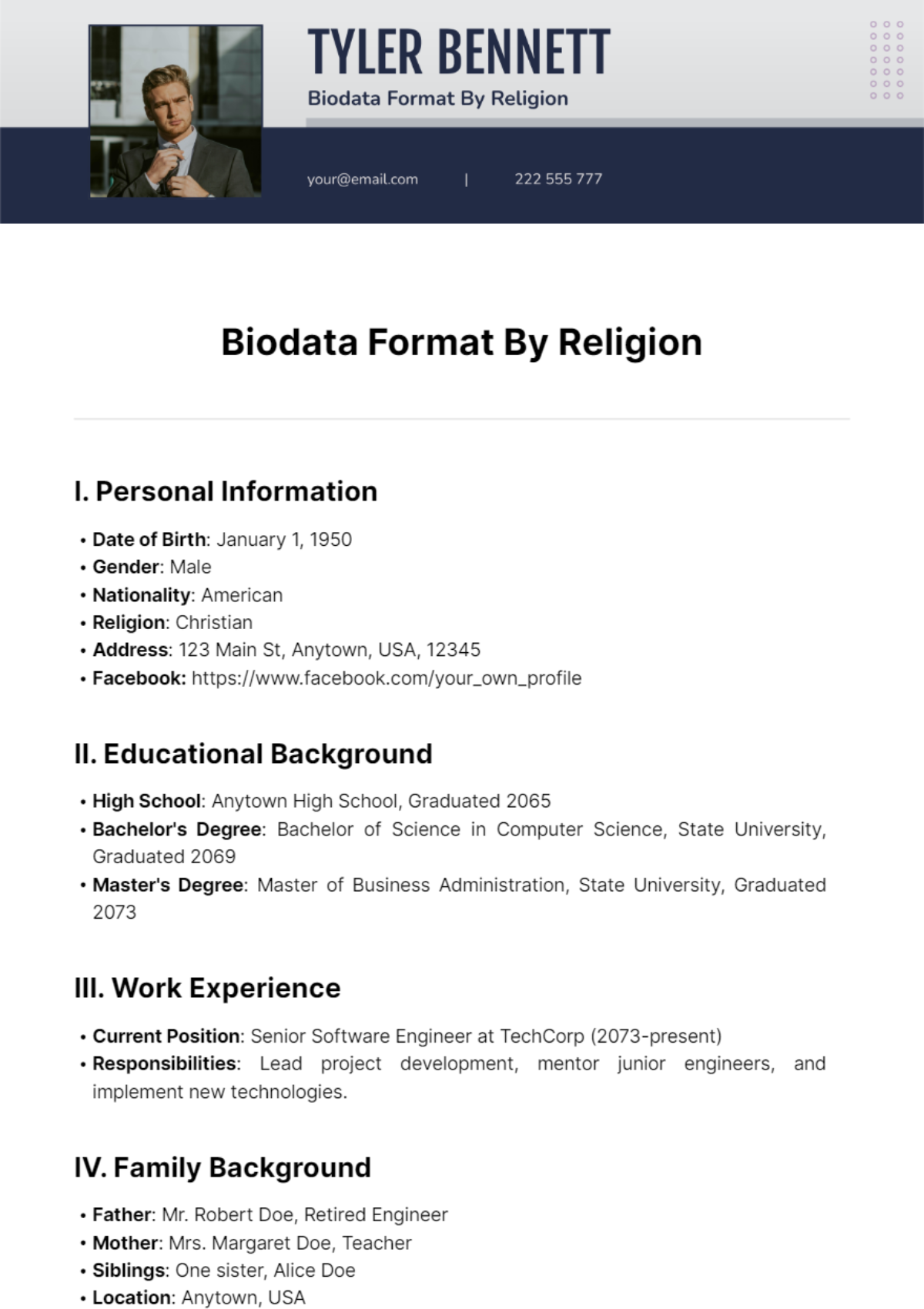 Biodata Format By Religion Template - Edit Online & Download