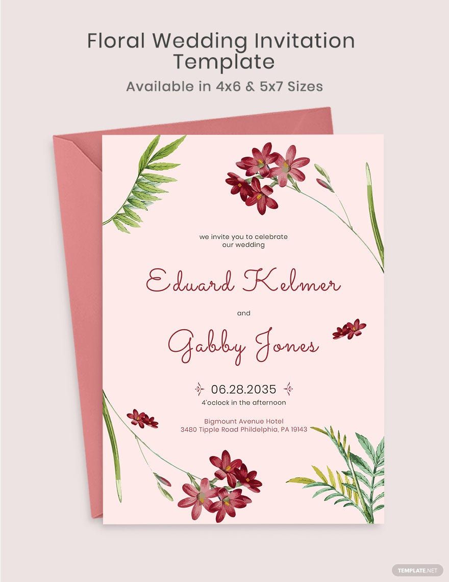 Floral Wedding Invitation Template