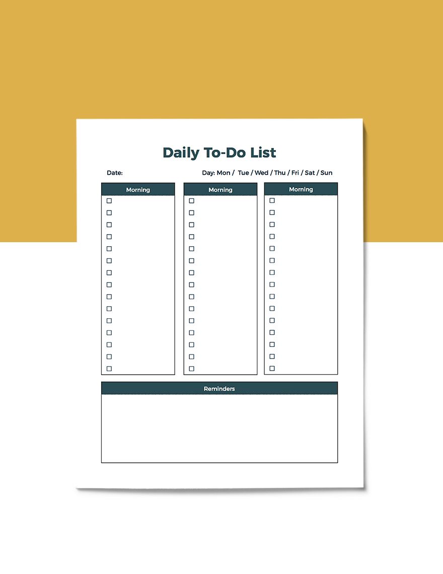Classic To Do List Planner Template