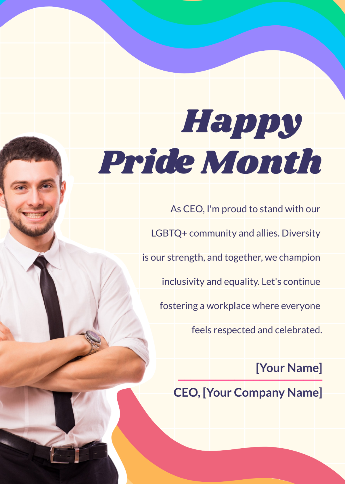 Free Happy Pride Month Corporate Message Template