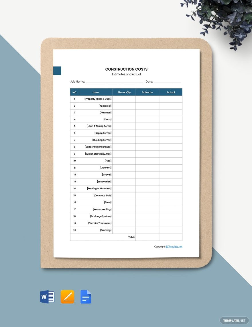Sample Construction Form Template