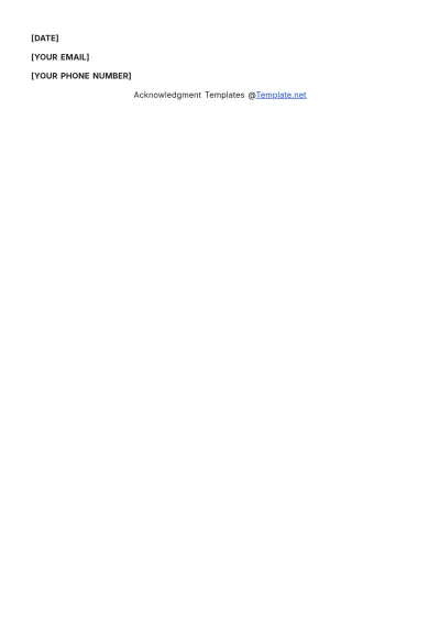 Free School Project Acknowledgment Template to Edit Online