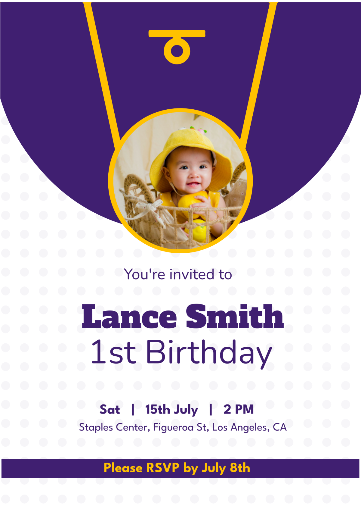 Lakers Invitation for Birthday Party
