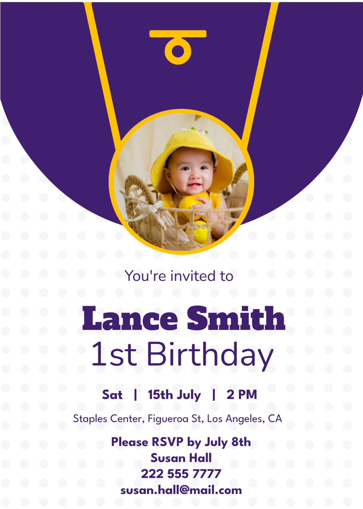 Lakers Invitation for Birthday Party Template - Edit Online & Download