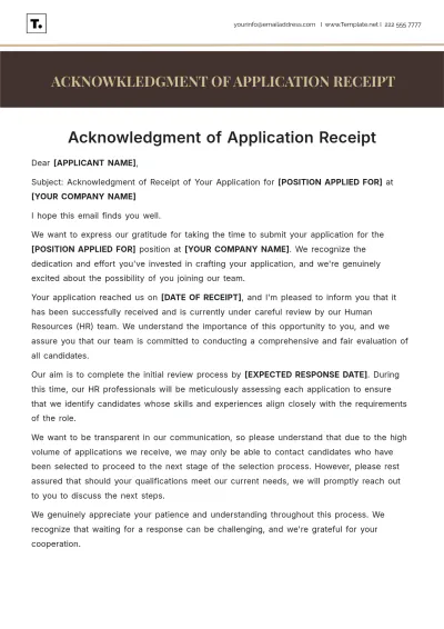 Free Acknowledgment Of Application Receipt Template & AI Receipt Maker