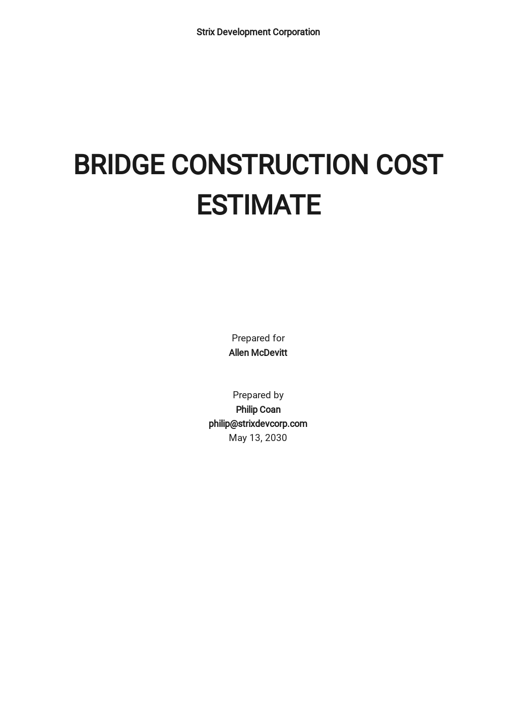 Editable Construction Cost Estimate Template Google Docs, Google