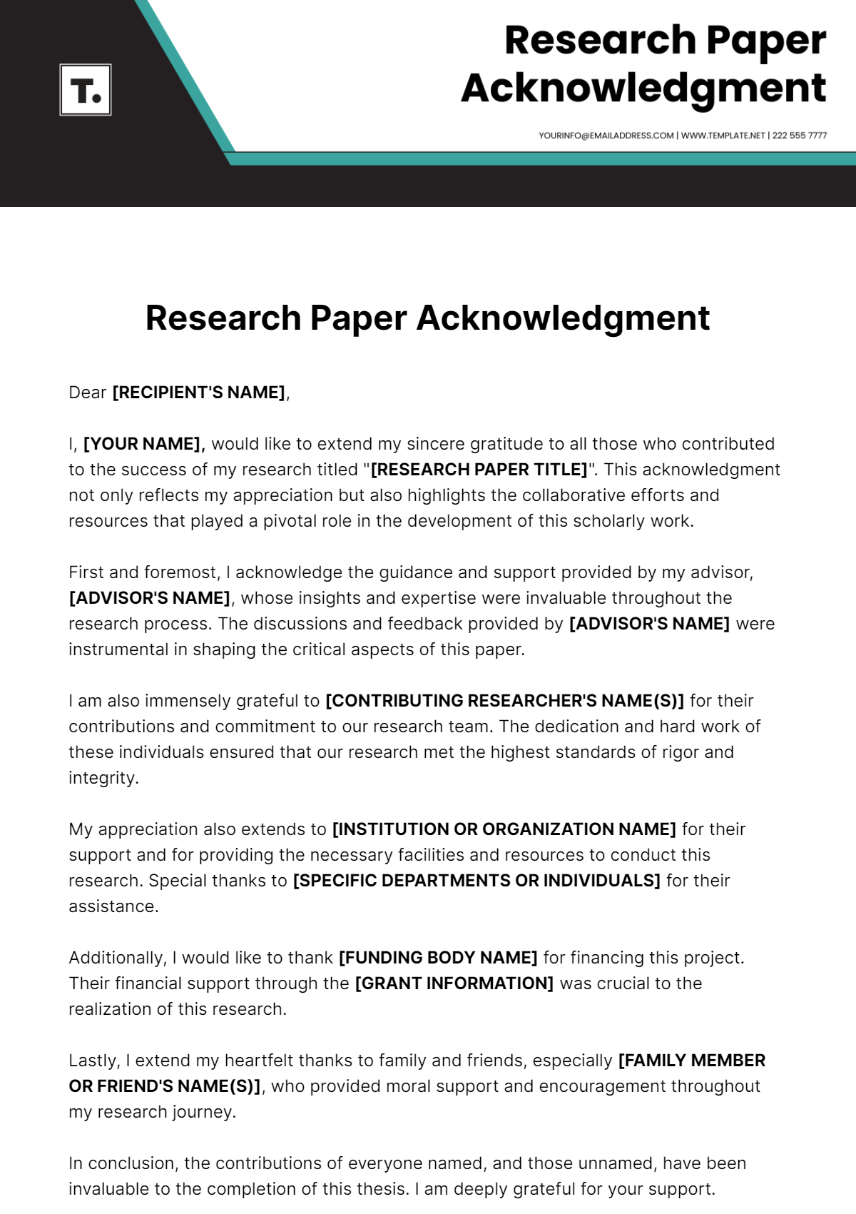 examples of acknowledgment in research paper