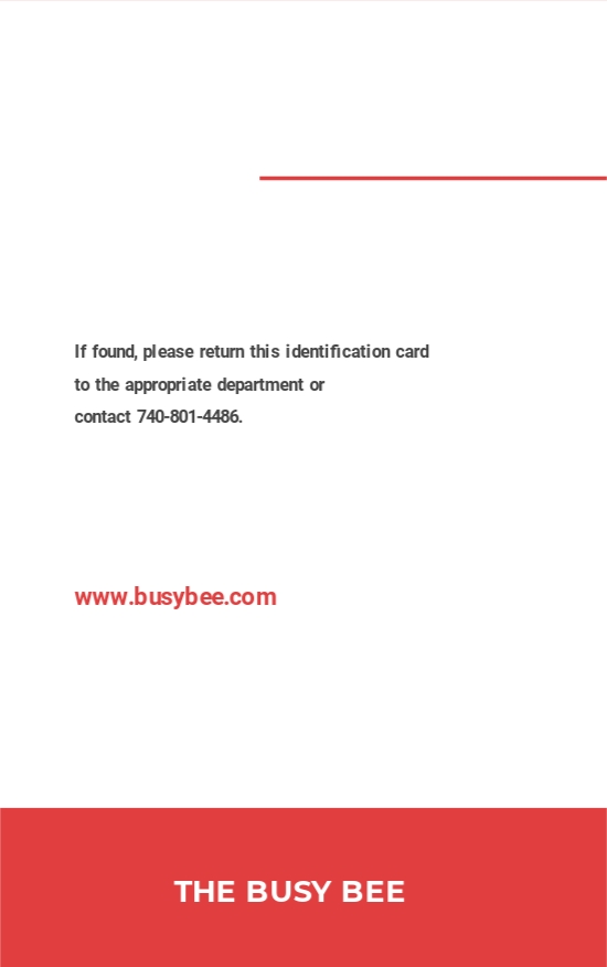 Printable Construction ID Card Template in Illustrator, InDesign, Word