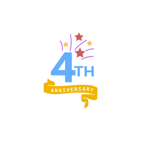 Free 4th Anniversary Celebration Icon