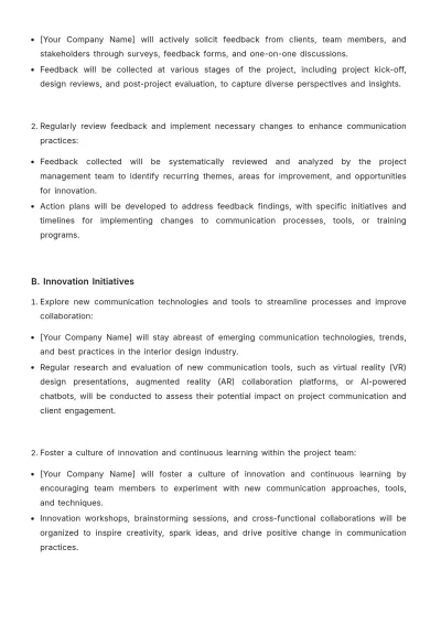Free Interior Design Communication Plan Template to Edit Online