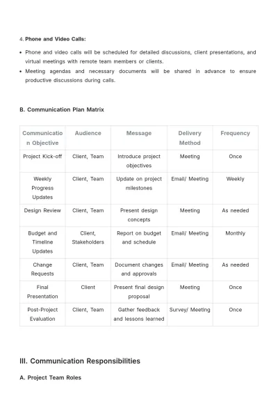 Free Interior Design Communication Plan Template to Edit Online