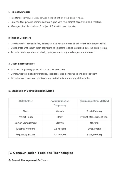 Free Interior Design Communication Plan Template to Edit Online