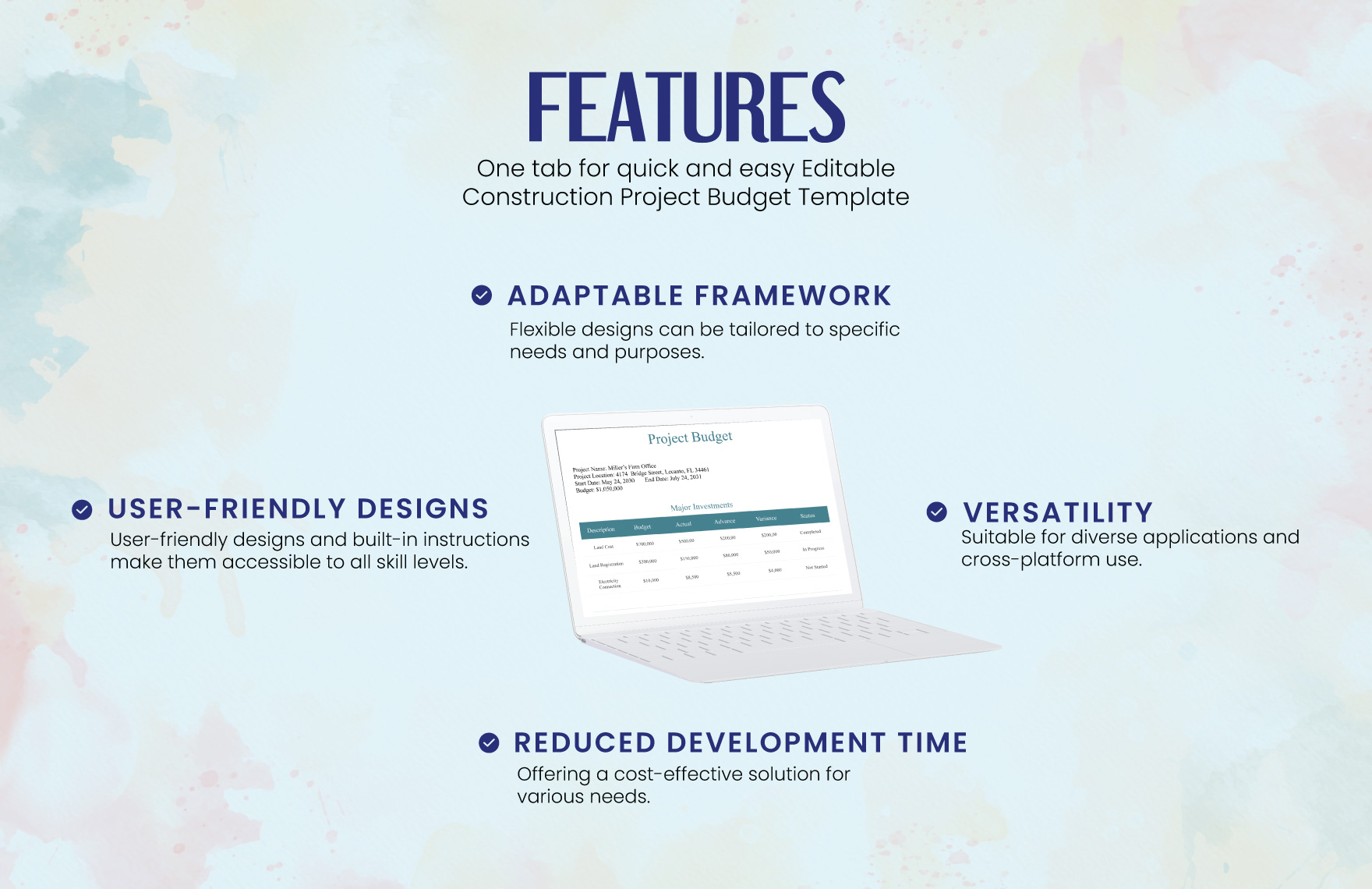 Editable Construction Project Budget Template