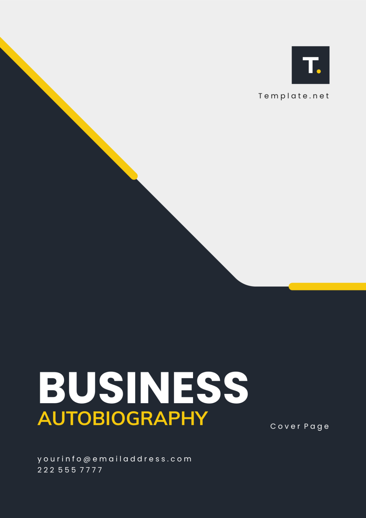Free Business Autobiography Cover Page Template