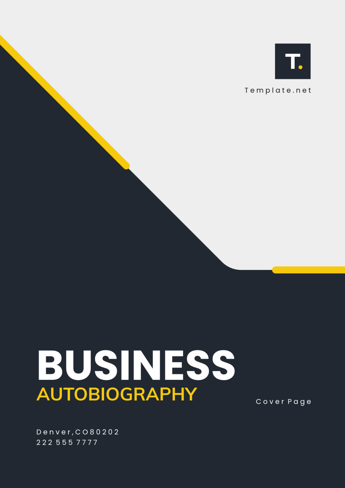 Business Autobiography Cover Page Template - Edit Online & Download