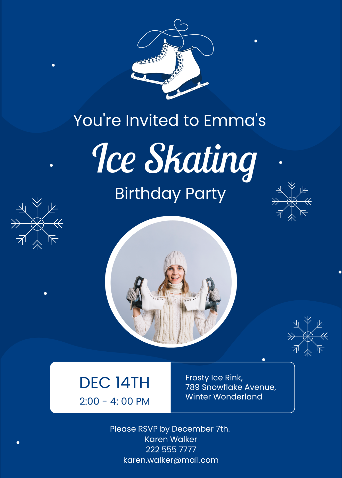 Ice Skating Birthday Invitation Template - Edit Online & Download