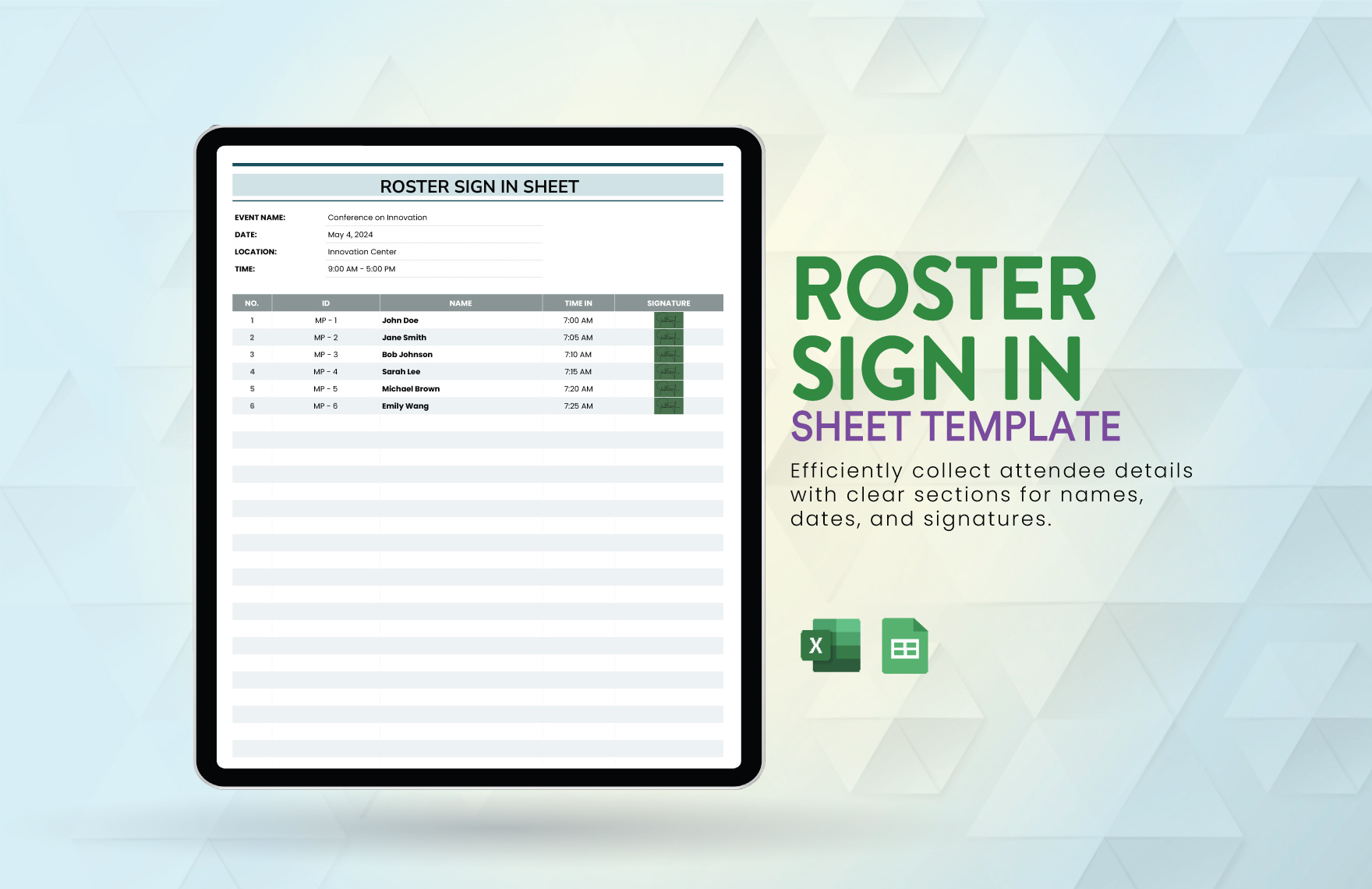 Free Editable Roster Templates In Google Sheets To Download