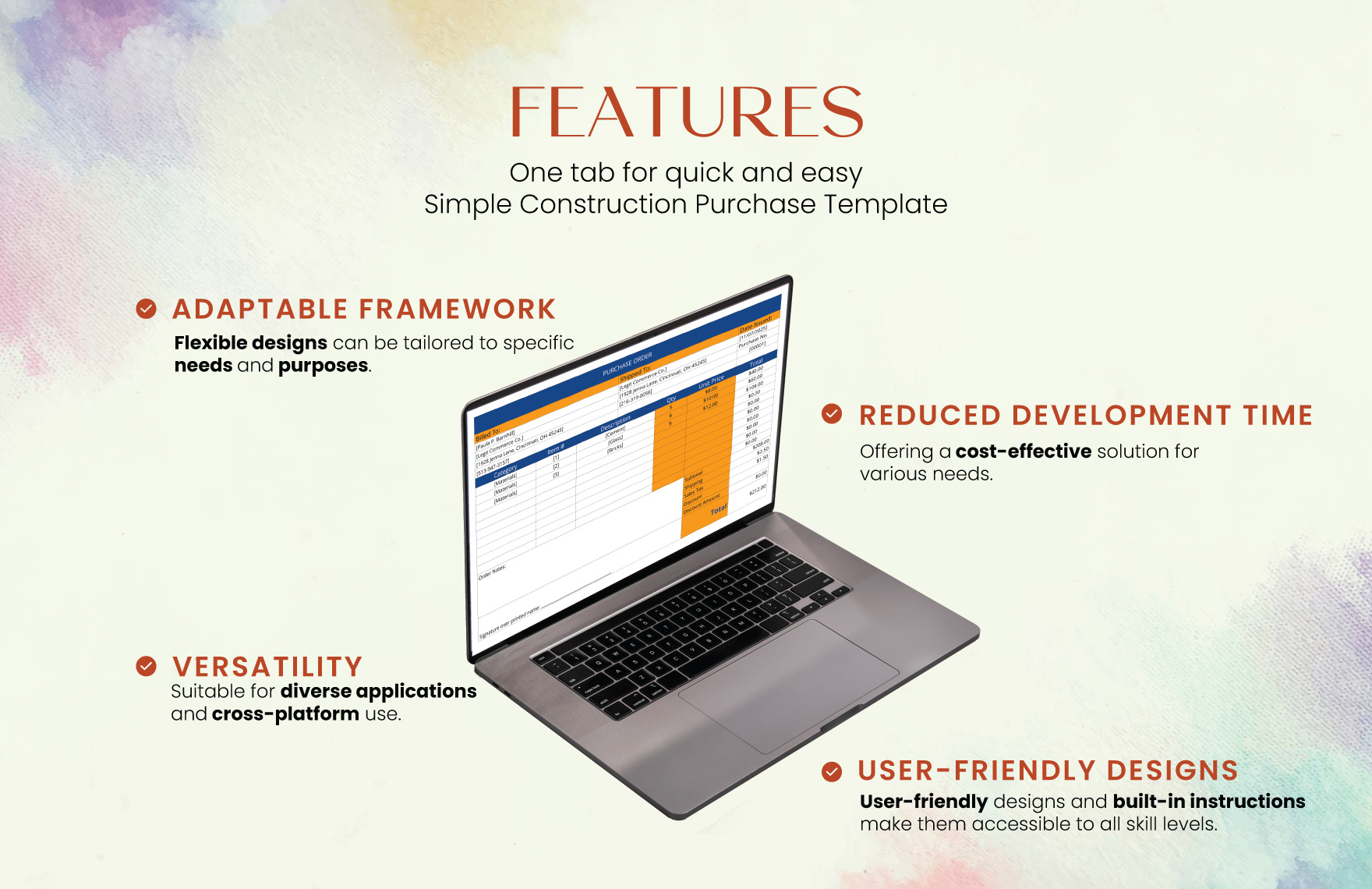 Simple Construction Purchase Template