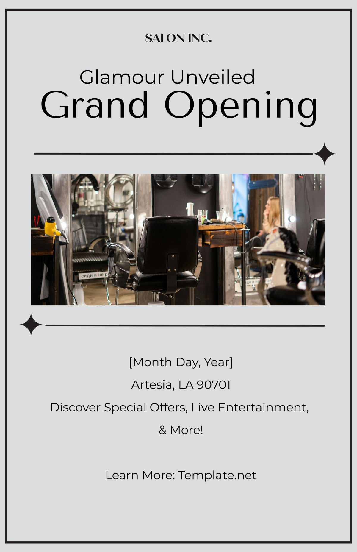 Salon Grand Opening Poster Template