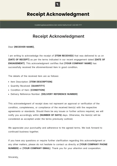 Free Receipt Acknowledgment Template & AI Receipt Maker