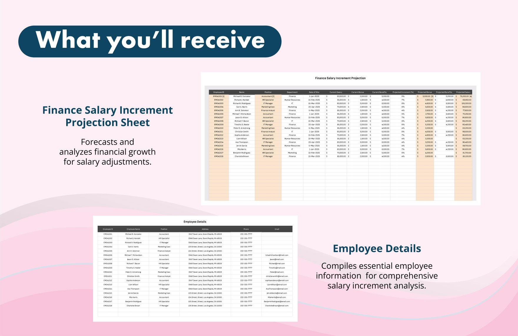 Finance Salary Increment Projection Template