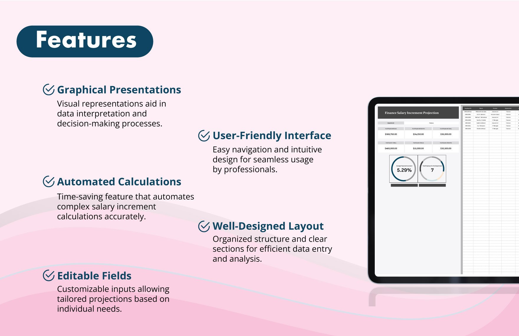 Finance Salary Increment Projection Template