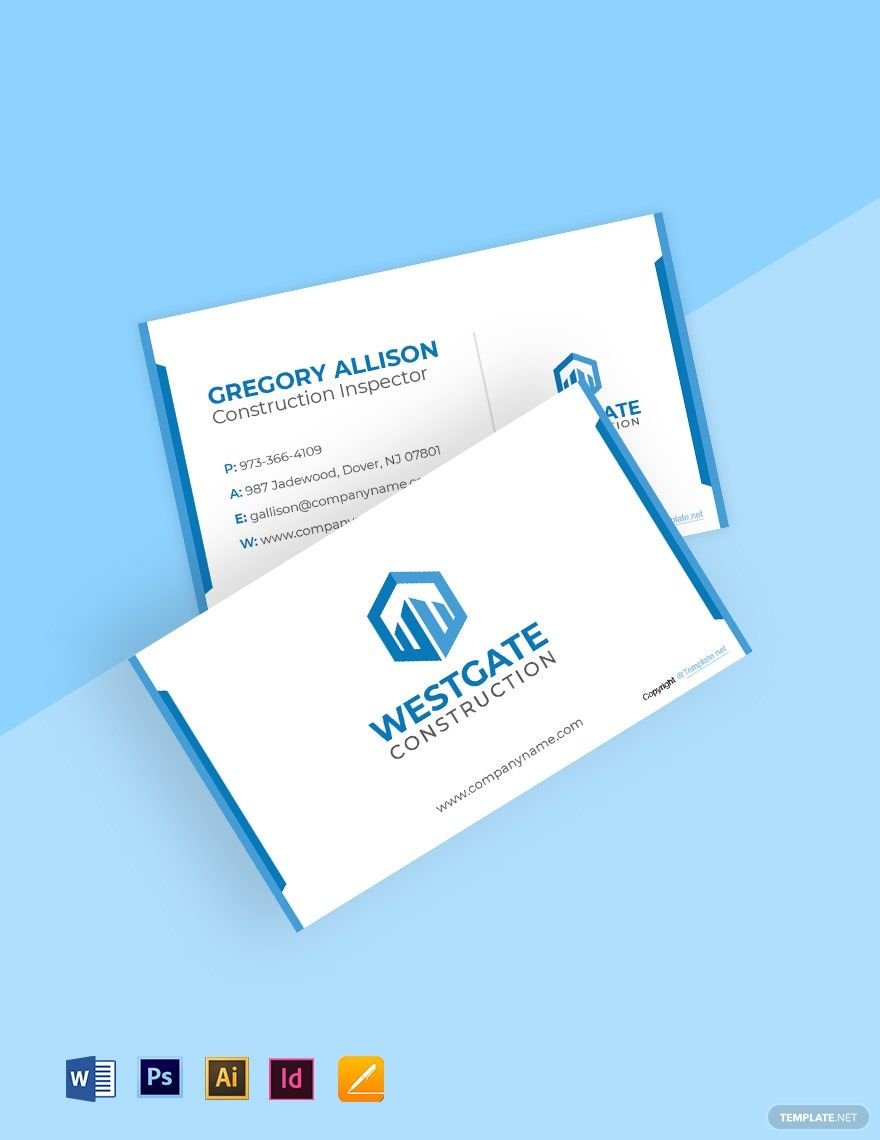 Simple Construction Business Card Template