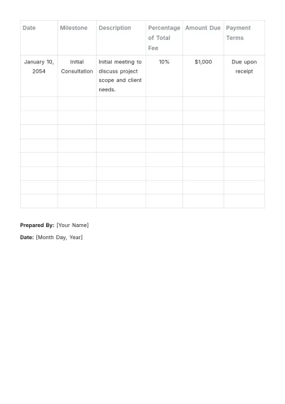 Free Interior Design Billing Schedule Template to Edit Online