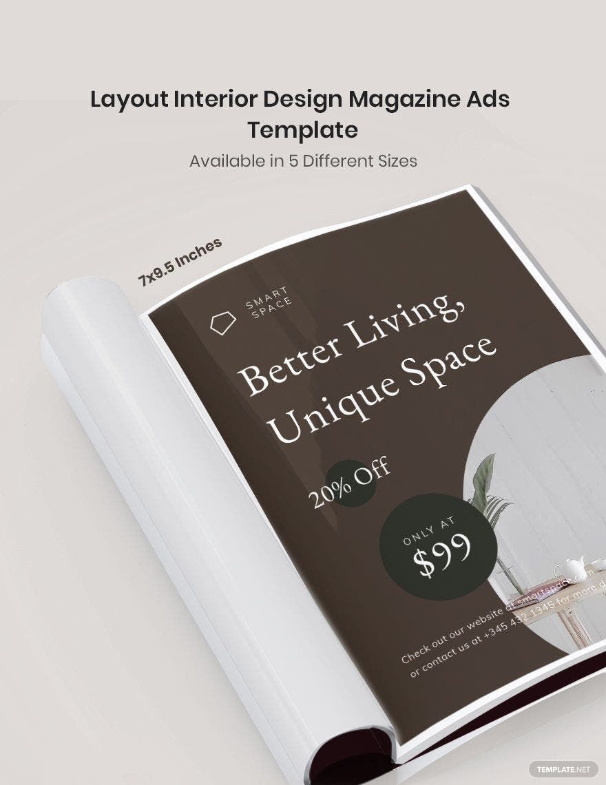 Layout Interior Design Magazine Ads Template