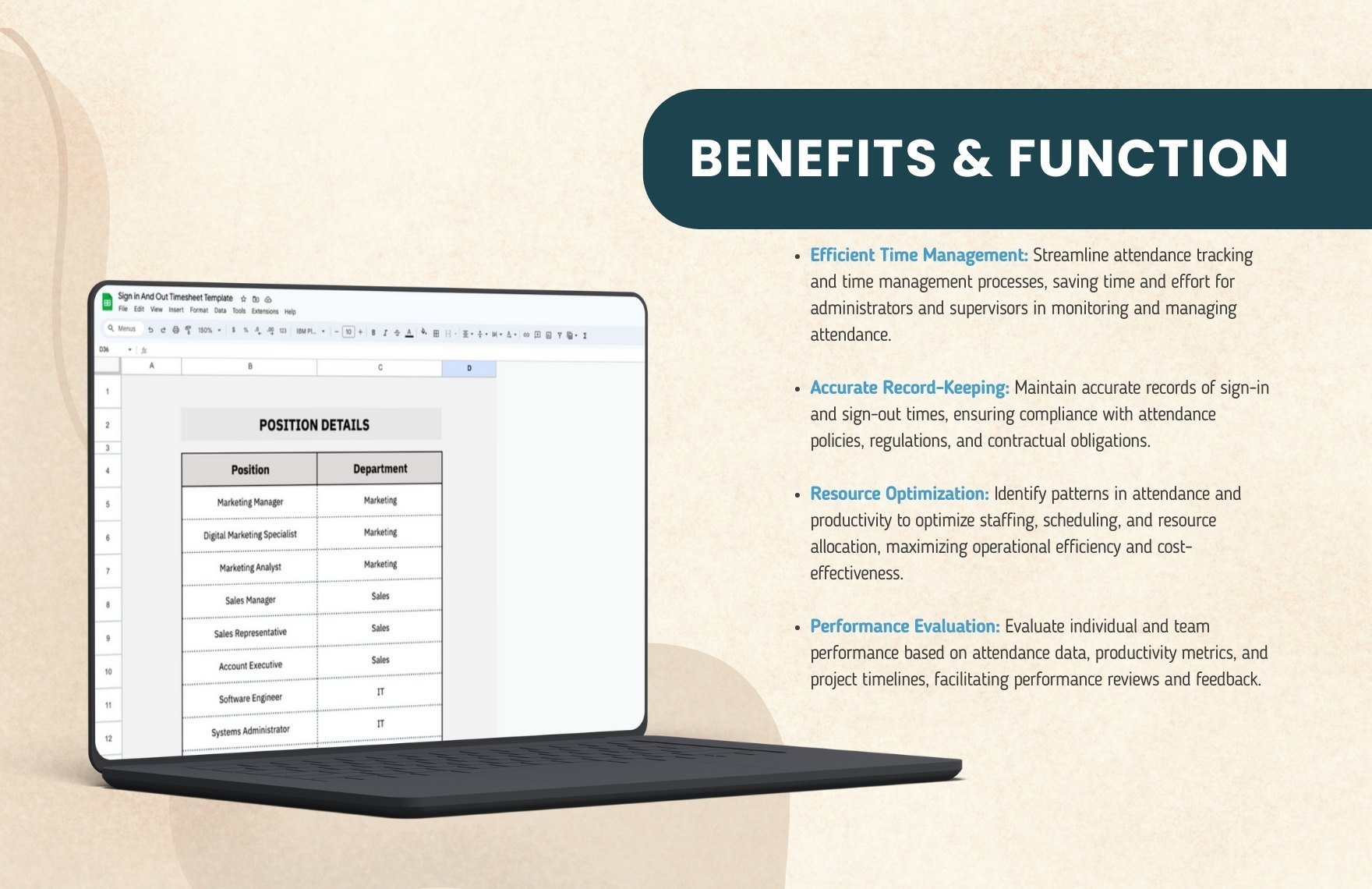 Sign in And Out Timesheet Template