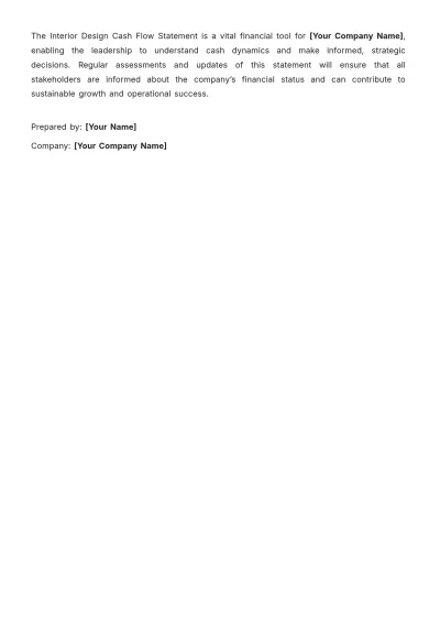 Free Interior Design Cash Flow Statement Template to Edit Online