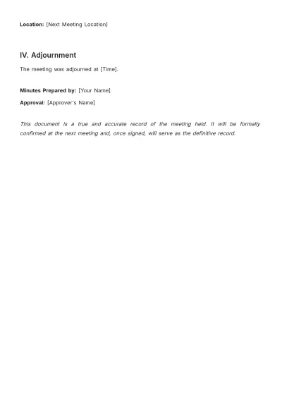 Free Interior Design Financial Meeting Minute Template to Edit Online