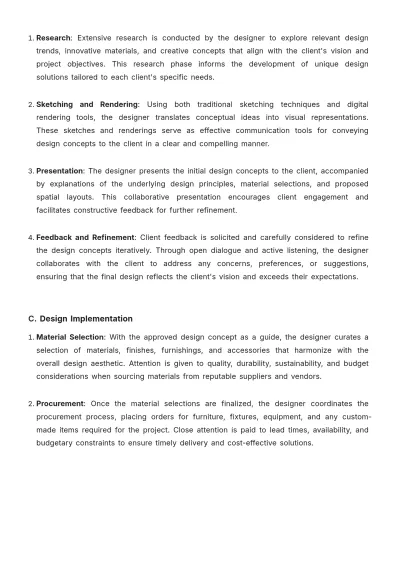 Free Interior Design Procedure Policy Template to Edit Online