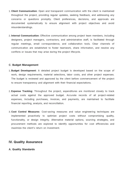 Free Interior Design Procedure Policy Template to Edit Online