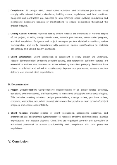 Free Interior Design Procedure Policy Template to Edit Online