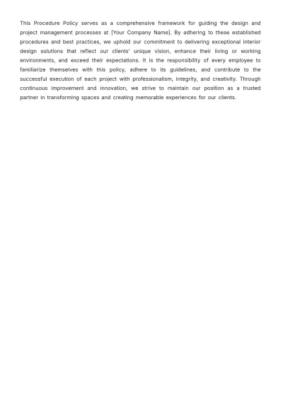 Free Interior Design Procedure Policy Template to Edit Online