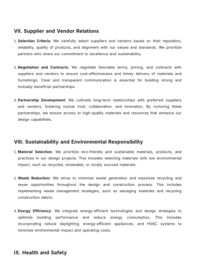 Free Interior Design Management Policy Template to Edit Online