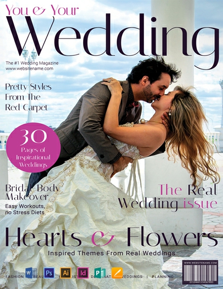 FREE Modern Wedding Magazine Cover Template - Word | PSD ...