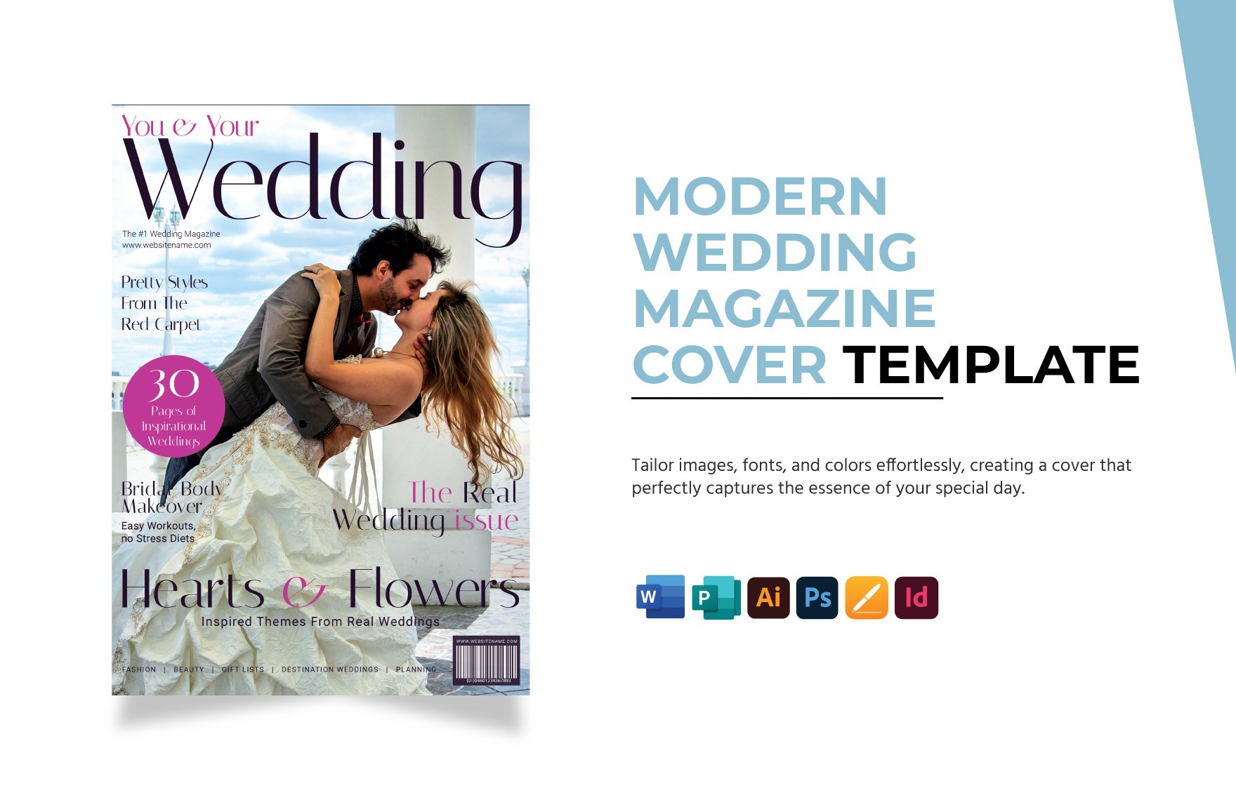 Modern Wedding Magazine Cover Template