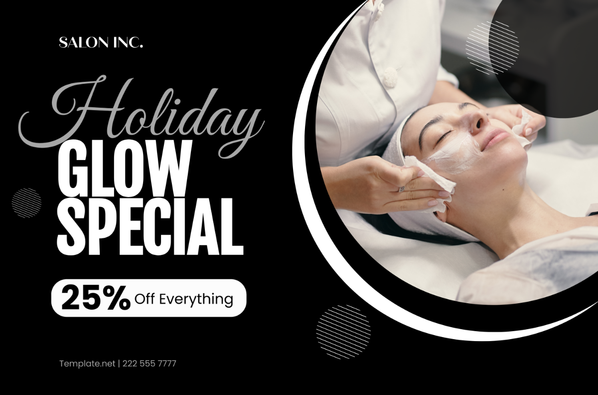 Salon Holiday Promotion Banner Template - Edit Online & Download