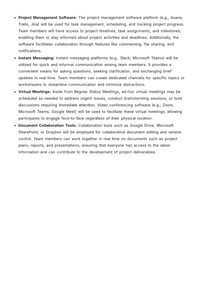Free Project Communication Plan Template to Edit Online
