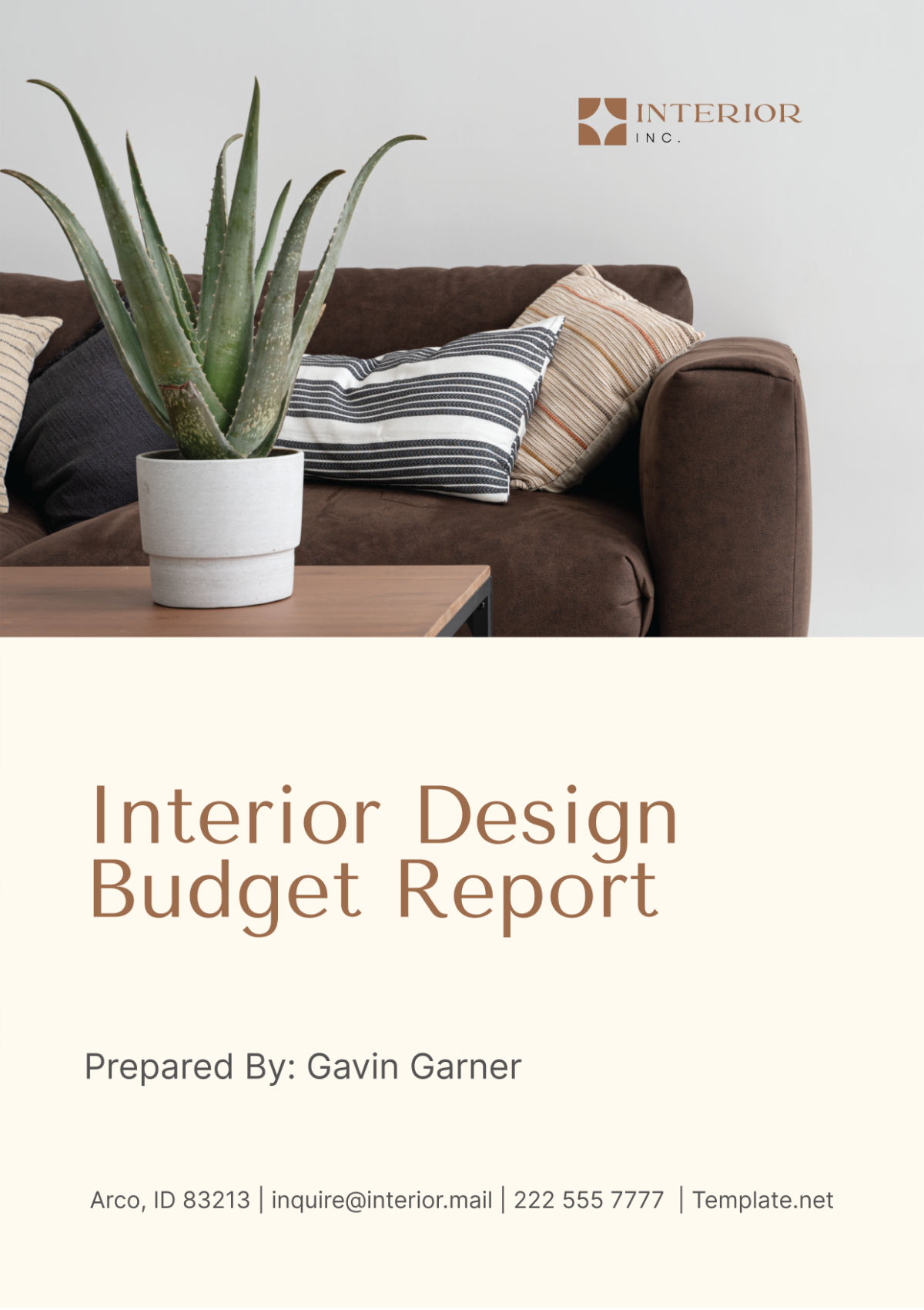 Interior Design Budget Report Template