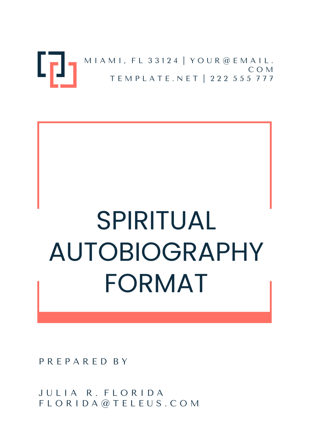 Spiritual Autobiography Format Template