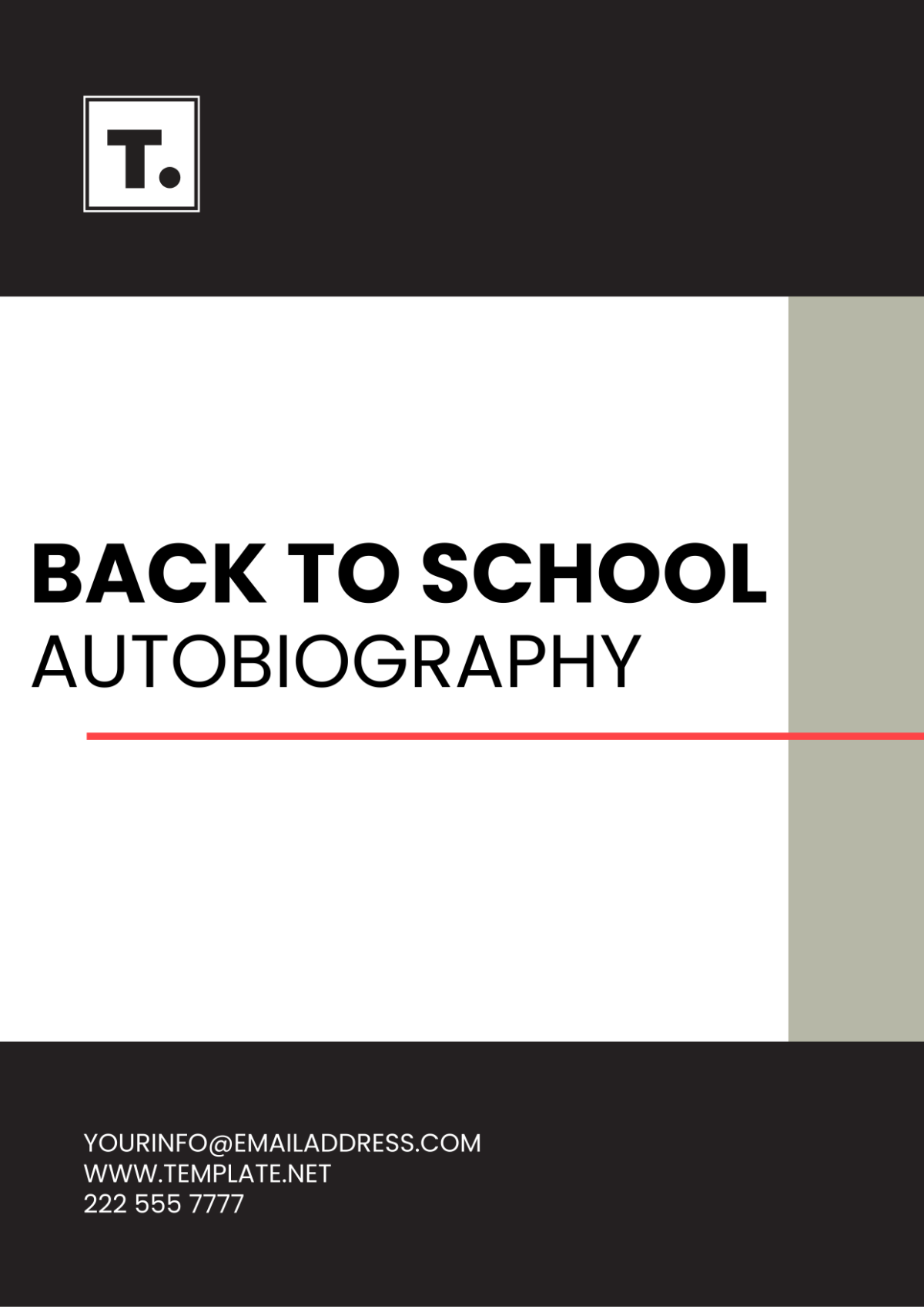 Free Back to School Autobiography Template